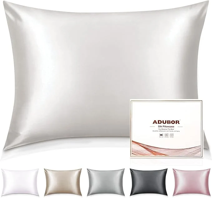 Comfortable Adubor Silk Pillowcase – Mulberry Silk Pillow Cases 23 Momme 6A Grade Fibers Silk Pillow Case for Hair and Skin Health with Hidden Zipper Queen 20 39 39 x30 39 39 Lvory White 2PC Elite