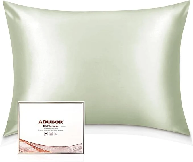 Excellent Adubor Silk Pillowcase – Mulberry Silk Pillow Cases 23 Momme 6A Grade Fibers Silk Pillow Case for Hair and Skin Health with Hidden Zipper King 20 39 39 ×36 39 39 Pea Green 1PC First-Class