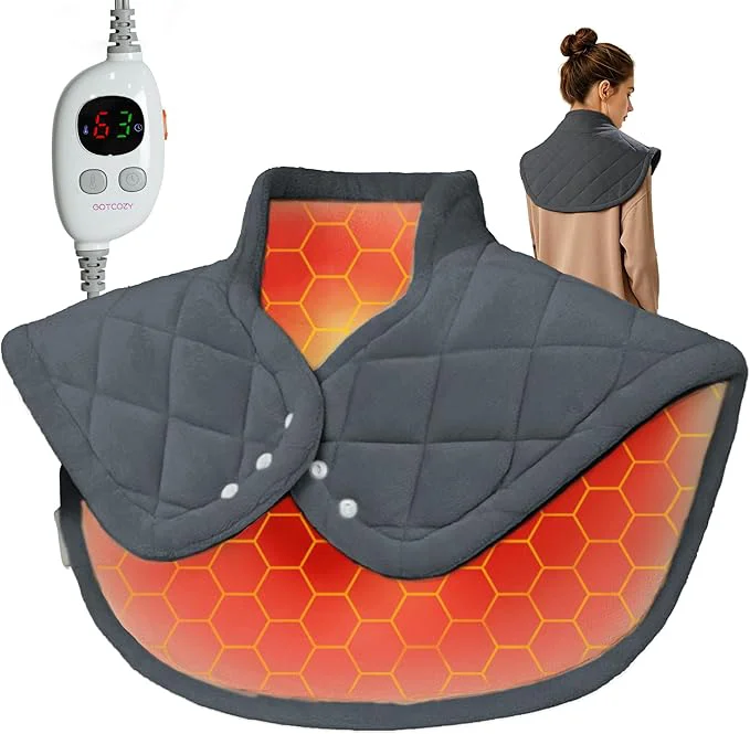 Solid GOTCOZY Heating pad for Neck and Shoulders Pain Relief-Heat Wrap pad Premium