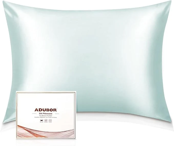 Relaxed Adubor Silk Pillowcase – Mulberry Silk Pillow Cases 22 Momme 6A Grade Fibers Silk Pillow Case for Hair and Skin Health with Hidden Zipper Standard 20 39 39 ×26 39 39 Light Green 1PC Trusted