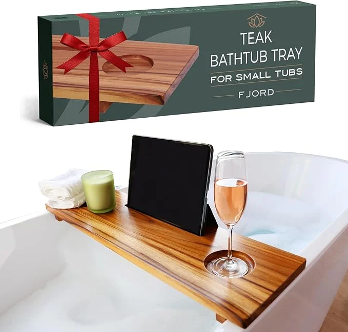 Environmentally Friendly Teak Bathtub Tray for Tub 29 Bath Tub Tray Wood for Small Tubs Bath Tray Detailed