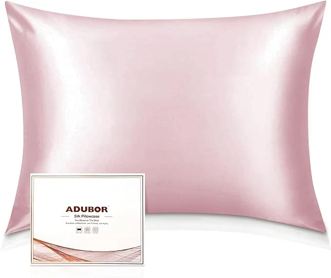 Outstanding Adubor Silk Pillowcase – Mulberry Silk Pillow Cases 22 Momme 6A Grade Fibers Silk Pillow Case for Hair and Skin Health with Hidden Zipper Standard 20 39 39 ×26 39 39 Pink 1PC Selected