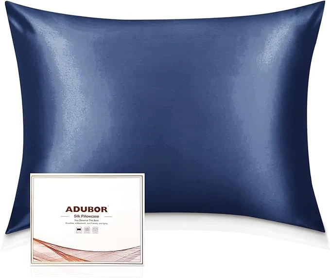 Sustainable Adubor Silk Pillowcase – Mulberry Silk Pillow Cases 22 Momme 6A Grade Fibers Silk Pillow Case for Hair and Skin Health with Hidden Zipper Queen 20 39 39 x30 39 39 Navy Blue 1PC Comfortable