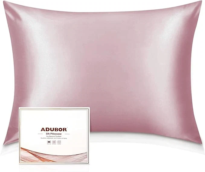 Smooth Adubor Silk Pillowcase – Mulberry Silk Pillow Cases 22 Momme 6A Grade Fibers Silk Pillow Case for Hair and Skin Health with Hidden Zipper Queen 20 39 39 x30 39 39 Medium Pink 1PC Fine