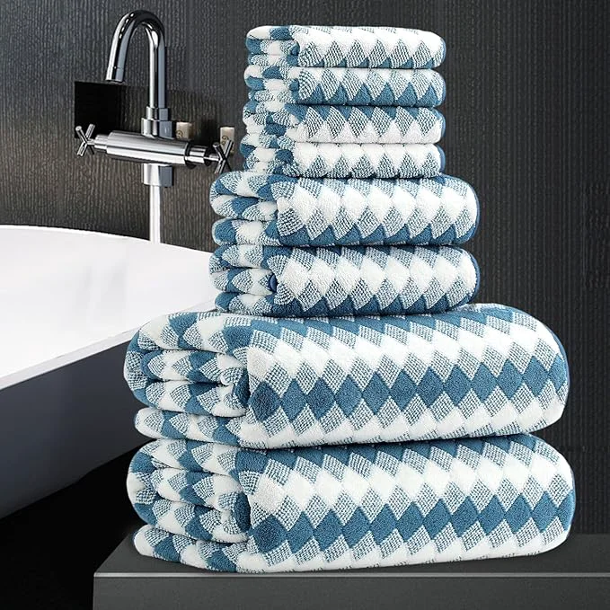 Innovative 8 Piece Bathroom Towel Set 2 Oversized Bath Towels 2 Hand Towels 4 Effective