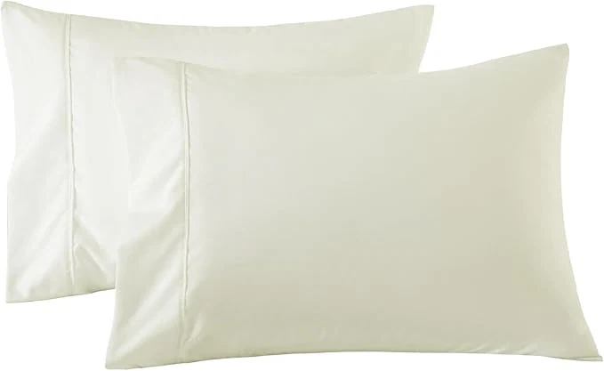 Clean WINLIFE Cotton Pillow Cases Standard Set of 2 Pillowcases Standard Size Long Staple Cotton 20×26 inches Cooling Breathable amp Soft Pillowcase Covers Beige Quality