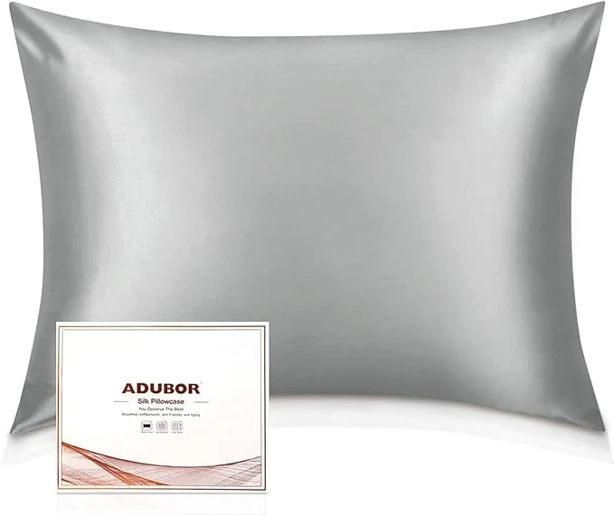 Casual Adubor Silk Pillowcase – Mulberry Silk Pillow Cases 22 Momme 6A Grade Fibers Silk Pillow Case for Hair and Skin Health with Hidden Zipper King 20 39 39 ×36 39 39 Dark Gray 1PC World-Class