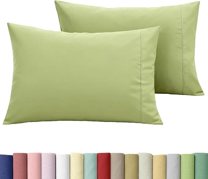 Carefully Designed WINLIFE Cotton Pillowcases Standard Size Set of 2 Pillowcases 20×26 inches Soft and Breathable Pillow Case Apple Green Verified