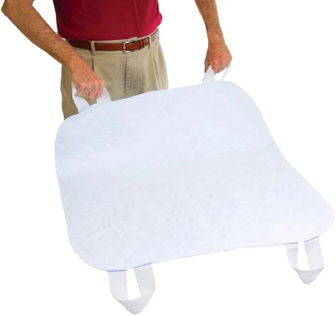 Stylish Essential Medical Supply Quik-Sorb 34 quot x 35 quot Quilted Reusable Underpad with 4 Straps – Washable and Reusable Waterproof Incontinence Bed Pads for Adults and Seniors with Handles for Caregivers Minimalist