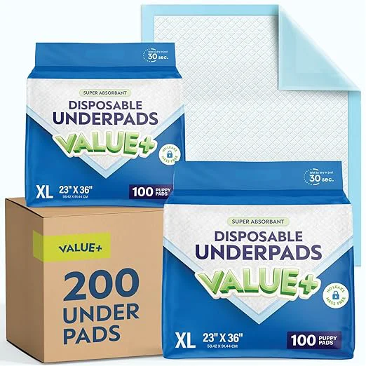 Authentic Chucks Pads Disposable 200-Pack Underpads 23×36 Incontinence Chux Pads Absorbent Fluff Protective Bed Pads Pee Pads for Babies Kids Adults amp Elderly Puppy Pads Large for Training Leak Proof Relaxed