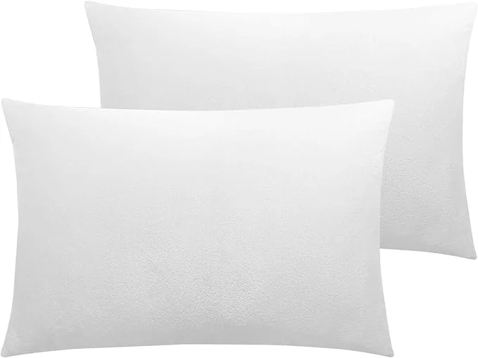 Fine Crafted NTBAY Velvet Soft Solid Color Zipped Toddler Pillowcases 2 Pack Cozy Luxury Zippered Plush Baby Travel Pillow Cases 13×18 Inches White Fine