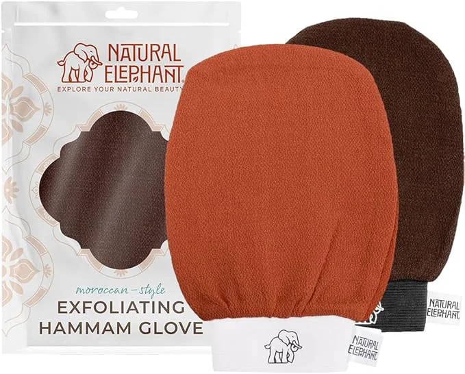 Breathable Natural Elephant Exfoliating Hammam Glove Moroccan Kessa Body Scrub First-Class