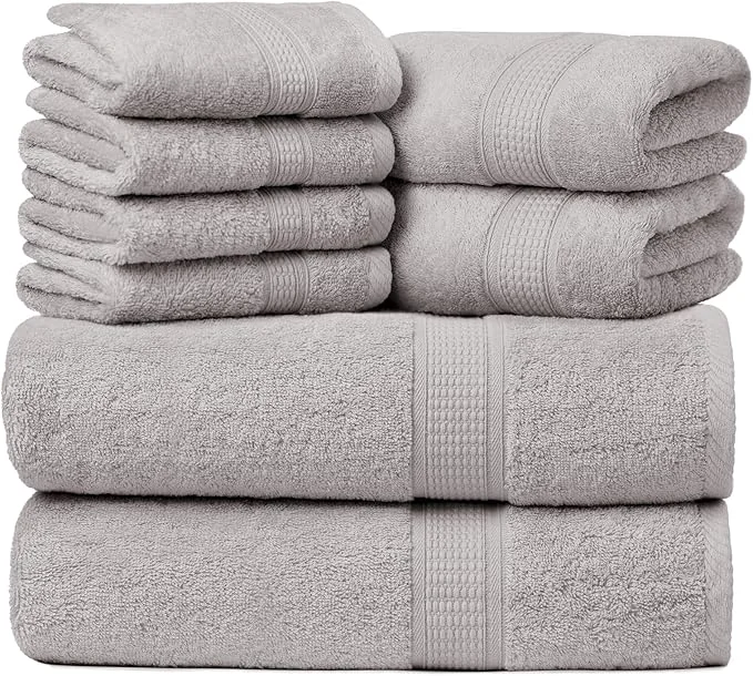 Ariv Towels Pack of 8 Premium Cotton Towel Set Super Soft Quick Dry Stylish
