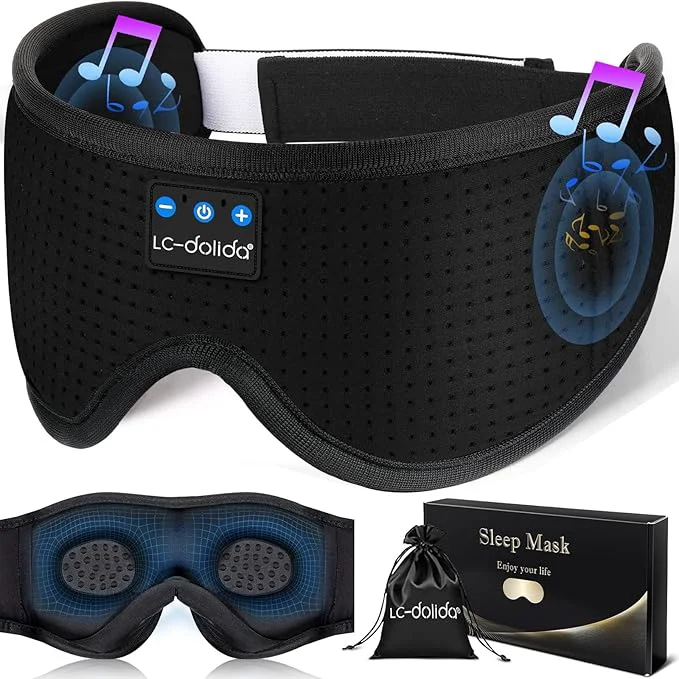 Smart LC-dolida Sleep Mask with Bluetooth Headphones Sleep Headphones Bluetooth Minimalist
