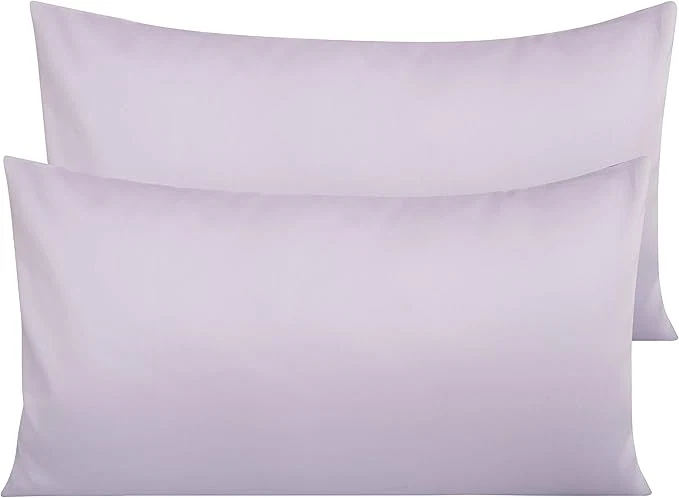 Comfortable NTBAY Egyptian Cotton King Pillowcases – Set of 2 500 Thread Count Cotton Pillowcases – Soft and Breathable Envelope Closure Pillow Cases – 20×36 Pillow Covers for Bed Light Purple Proven