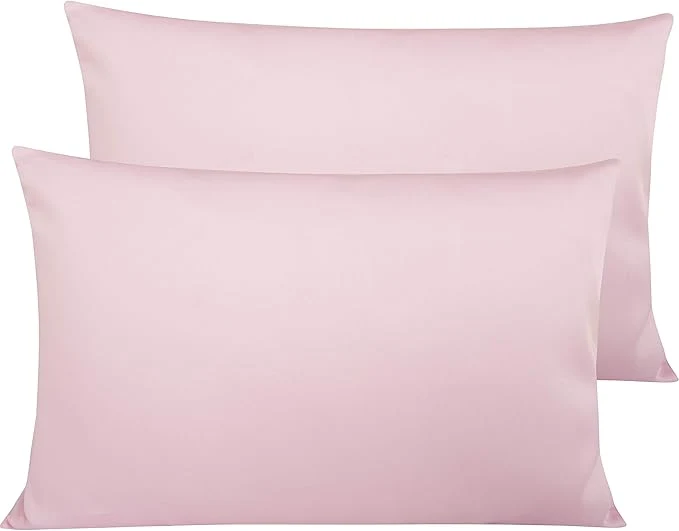 First-Class NTBAY Egyptian Cotton Queen Pillowcases – Set of 2 500 Thread Count Cotton Pillowcases – Soft and Breathable Envelope Closure Pillow Cases – 20×30 Pillow Covers for Bed Pink Luxury