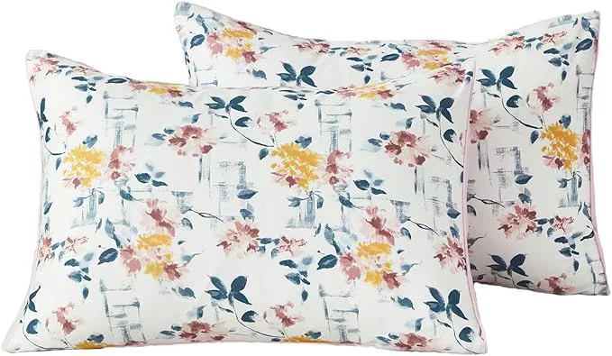 Trendy WINLIFE Cotton Pillow Cases Set of 2 Aesthetic Shabby Floral Chic Printed Pillowcase Envelope Closure Pillow Cover Soft amp Breathable Standard 20 39 39 x 26 39 39 Innovative