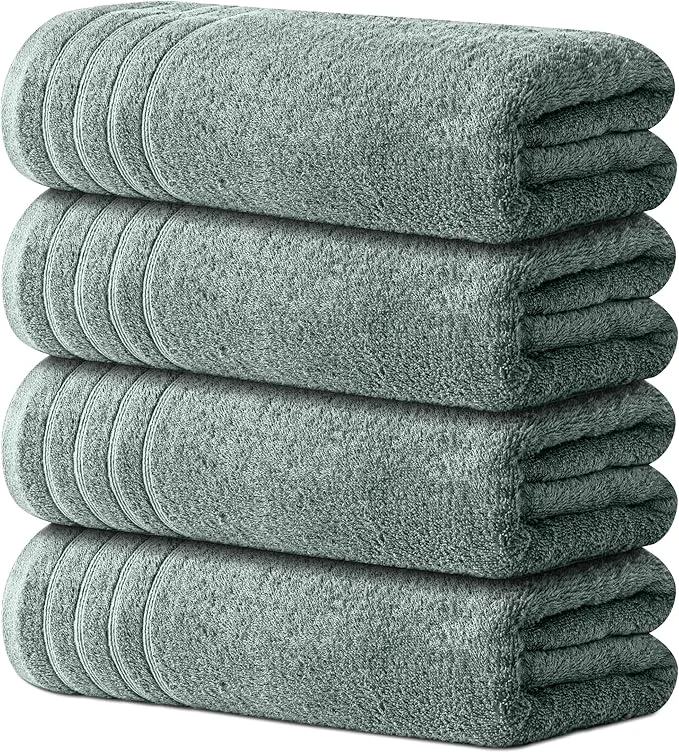 Artisan Avalon Towels Bath Towels Set of 4 Size 30 x 60 Inches Crafted