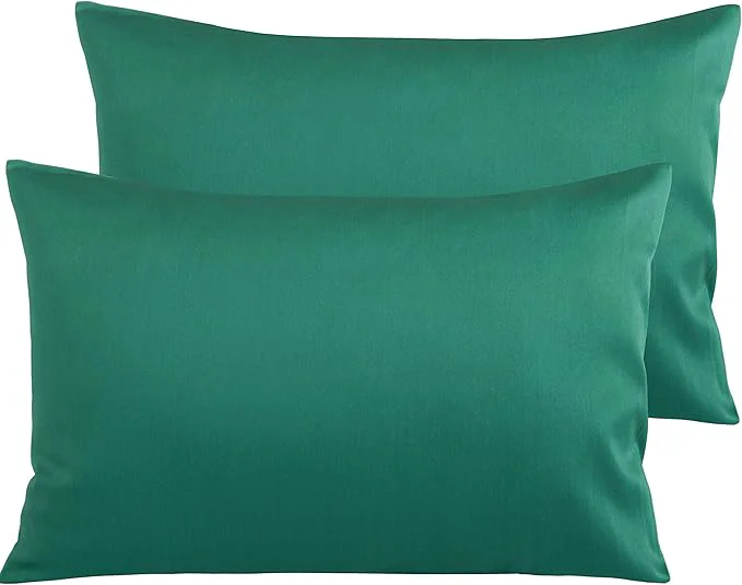 Smooth NTBAY Egyptian Cotton Queen Pillowcases – Set of 2 500 Thread Count Cotton Pillowcases – Soft and Breathable Envelope Closure Pillow Cases – 20×30 Pillow Covers for Bed Dark Green Original Design