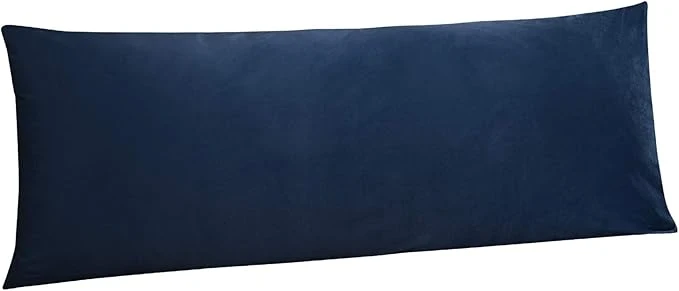 Specialty NTBAY 1 Pack Zippered Velvet Body Pillow Cover Super Soft and Cozy Luxury Fuzzy Flannel 20×54 Long Pillowcase with Zipper 20×54 Inches Navy Blue Sustainable