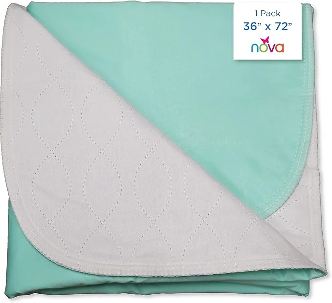 Selected NOVA Medical Products Waterproof Reusable Underpad with Cotton Skin Soft Top Layer Washable Incontinence Bed and Surface Overlay Super Absorbent 36 x 72 Carefully Designed