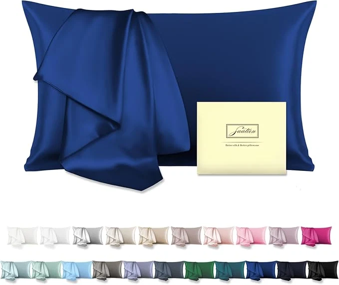 Authentic Mulberry Silk Pillowcase for Hair and Skin Standard Size 20 quot X 26 quot Pillow Case with Hidden Zipper Soft Breathable Smooth Cooling Silk Pillow Covers for Sleeping Royal Blue Standard 1Pcs Carefully Designed