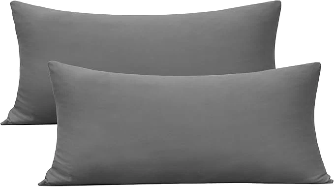 Carefully Designed 2-Pack Stretch Pillow Cases King – Jersey Knit amp Ultra Soft Pillowcases T-Shirt Like Microfiber Blend – Envelope Closure amp Suitable for 20×36 20×40 King Size Set of 2 Dark Gray Safe