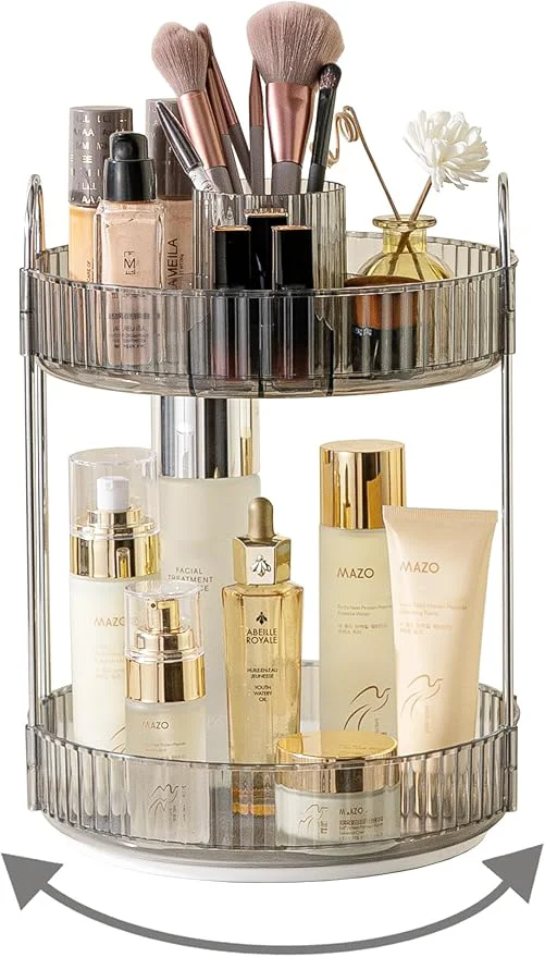 Classic Asayuee 360 Rotating Makeup Organizer 2 Tier Large Capacity Make Up Organizers Trusted