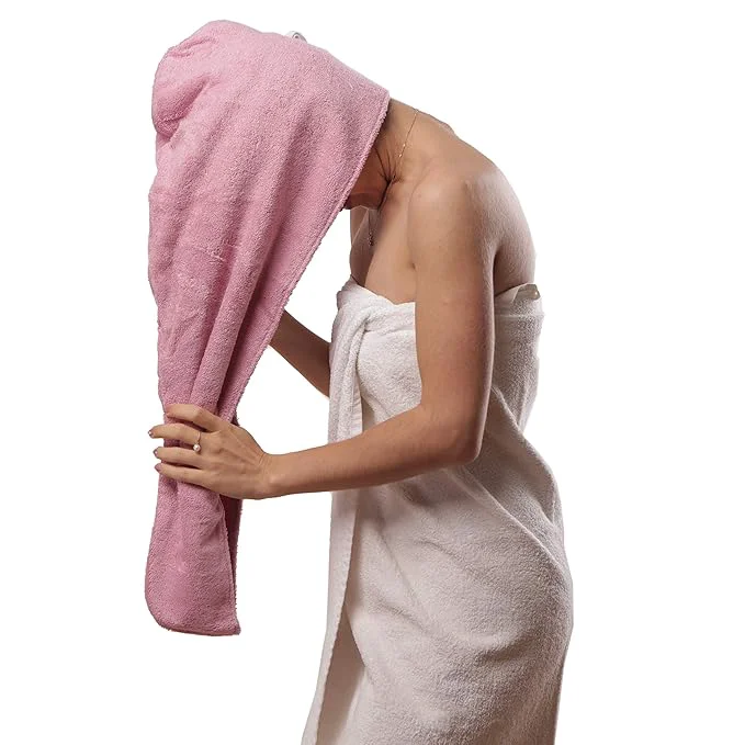 Eco-Friendly Extra Large Waffle Cotton Hair Towel Wrap Fine