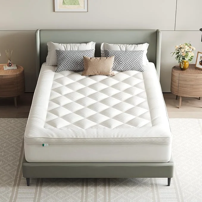 Environmentally Friendly Novilla CL King Mattress Topper Extra Thick Pillow Top – Overfilled Hotel Luxury Mattress Pad Cover for Back Pain Relief Breathable Fluffy Down Fill 8-21 Deep Pocket Oatmeal Fine Crafted