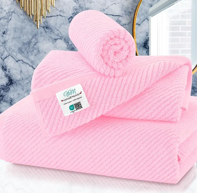 Premium VOOVA MOVAS Pink Towels for Bathroom Smart