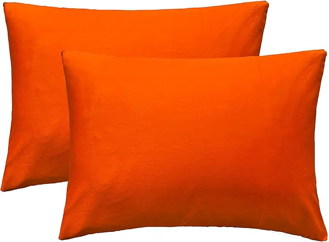 Reliable iMaylex Soft Egyptian Cotton Zipper Closure Pillowcases Cozy and Lightweight Pillow Case Set of 2 Orange Queen 20 quot x 30 quot Fine Crafted