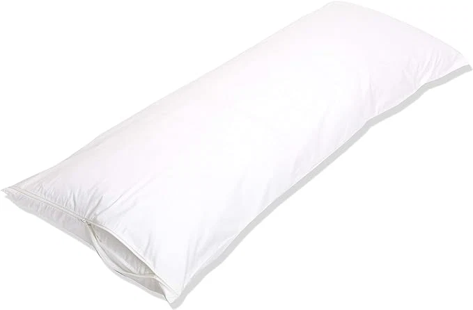 Trendy Amazon Basics Hypoallergenic Protector Cover Pillowcases – 21 x 55 Inches Body Size White Pillows Not Included Professional
