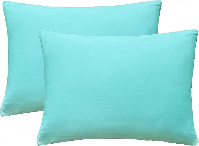 Advanced iMaylex Soft Egyptian Cotton Zipper Closure Pillowcases Cozy and Lightweight Pillow Case Set of 2 Cyan King 20 quot x 36 quot Reusable