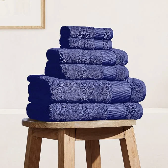 Solid BIOWEAVES Organic Cotton Bath Towel Set 700 GSM Plush 6-Piece Premium Verified