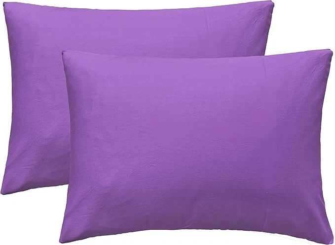 Detailed iMaylex Soft Egyptian Cotton Zipper Closure Pillowcases Cozy and Lightweight Pillow Case Set of 2 Purple Standard 20 quot x 26 quot Reusable
