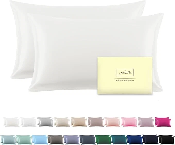 Comfortable Silk Pillow Cases 2 Pack Soft Breathable and Sliky Standard Size Pillow Cases Set of 2 Natural Mulberry Silk Pillowcase Set of 2 for Hair and Skin with Hidden Zipper Ivory 20 quot X 26 quot 2pcs Expertly Made