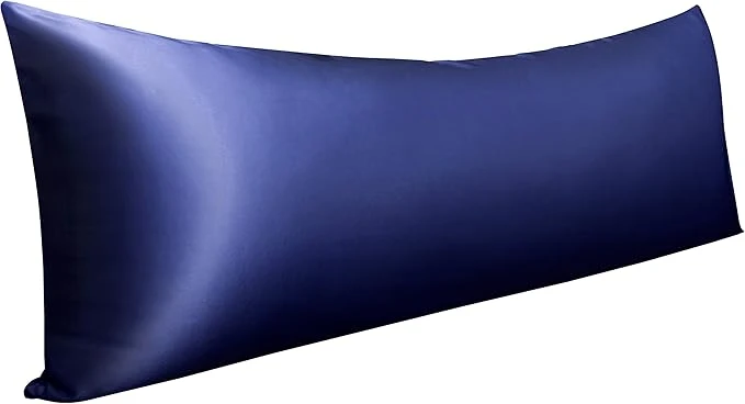 Solid NTBAY Satin Body Pillowcase for Hair and Skin Luxurious and Silky Pillow case with Envelope Closure 20×54 Inches Navy Blue Optimized