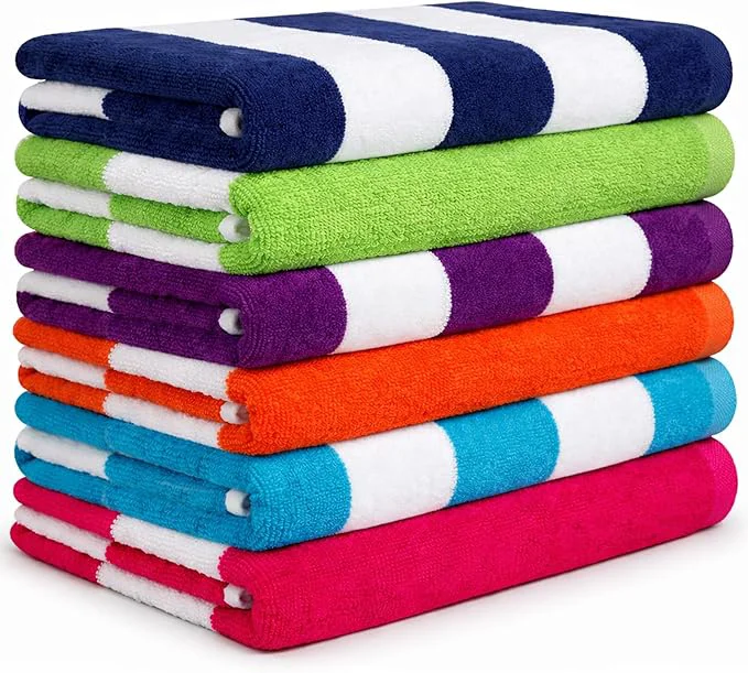 Stylish BolBom S Beach Towels 6 Pack Large 30×60- Cotton Beach Pool Towels Bulk Responsible