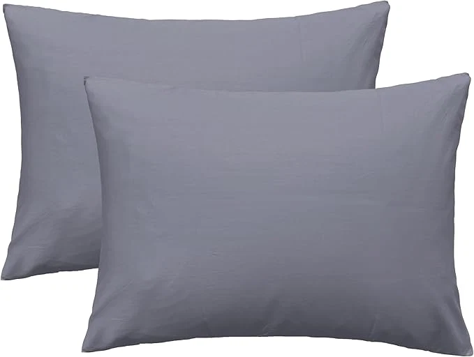 Certified iMaylex Soft Egyptian Cotton Zipper Pillow Case Cozy and Lightweight Pillowcase Set of 2 Dark Grey Queen 20 quot x 30 quot Genuine