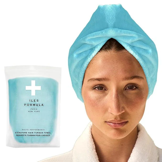 Professional ILES FORMULA Hair Turban Towel – Ultra-Soft Microfiber Hair Towel Wrap High-Performance