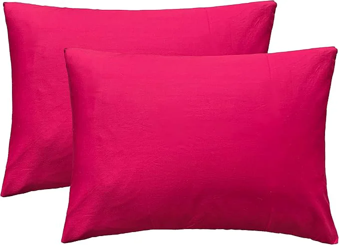 Efficient iMaylex Soft Egyptian Cotton Zipper Closure Pillowcases Cozy and Lightweight Pillow Case Set of 2 Fuchsia King 20 quot x 36 quot Convenient