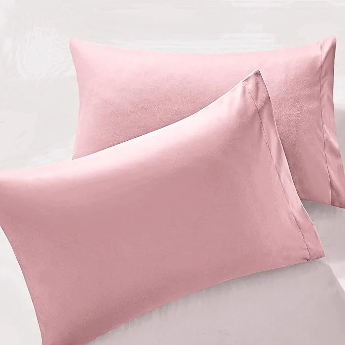 Proven MILVOWOC 2Pcs Brushed Microfiber Standard Pillowcases – 20 x 26 Inch Dusty Pink Pillow Case Set Non Slip Envelope Pillow Cover with Moisture Absorption and Anti-Wrinkle Traditional
