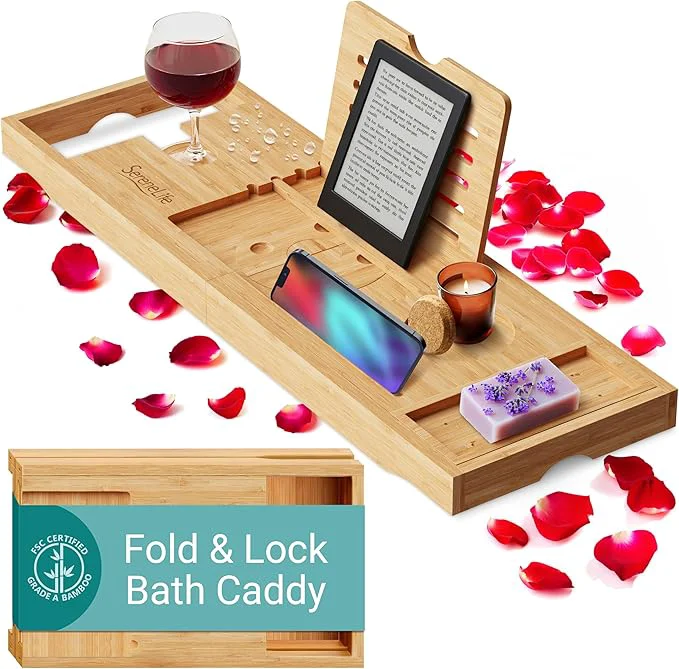 Soft SereneLife Premium Bathtub Tray Caddy Professional