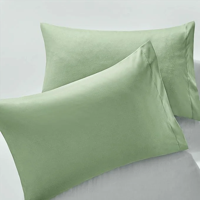Selected MILVOWOC 2Pcs Brushed Microfiber Standard Pillowcases – 20 x 26 Inch Sage Green Pillow Case Set Soft Non Slip Envelope Pillow Cover with Moisture Absorption and Anti-Wrinkle Specialty