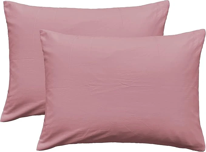 Enhanced iMaylex Soft Egyptian Cotton Zipper Pillow Case Cozy and Lightweight Pillowcase Set of 2 Lotus Pink King 20 quot x 36 quot Environmentally Friendly