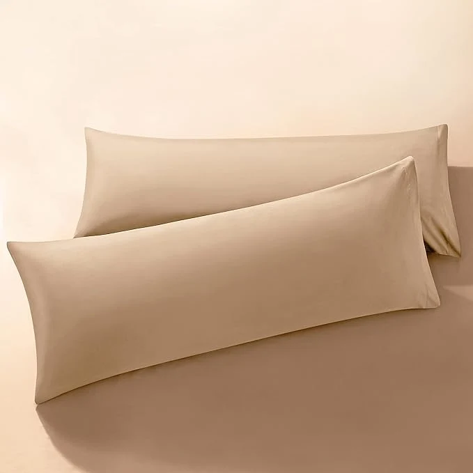Convenient MILVOWOC 2Pcs Brushed Microfiber Body Pillowcases – 20 x 60 Inch Camel Pillow Case Set Non Slip Envelope Pillow Cover with Moisture Absorption and Anti-Wrinkle High-Quality