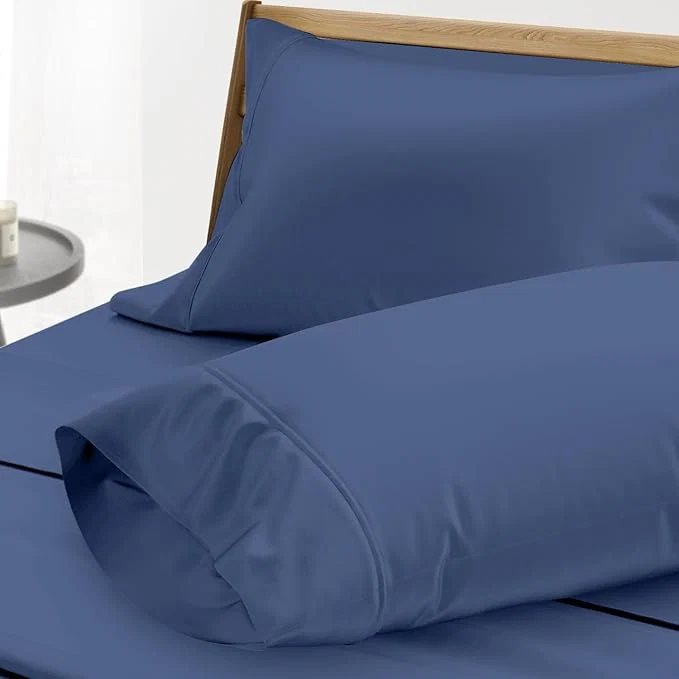 Durable Thread Spread Egyptian Cotton King Size Pillow Cases Set of 2 – Luxury 1000 Series Paradise Collection Pillow Cases King Size Deep Blue Soft Cooling Hotel Egyptian Cotton Pillowcases Premium Material