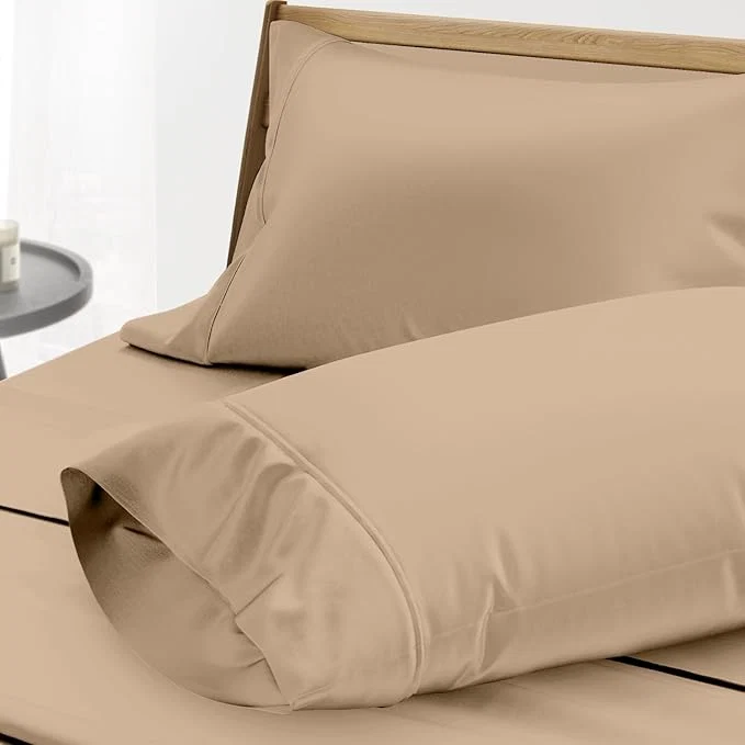Smart Thread Spread Egyptian Cotton Pillow Cases Queen Size Set of 2 – Luxury 1000 Series Paradise Collection Queen Pillow Cases Taupe Soft Cooling Sateen Hotel Egyptian Cotton Pillowcases Selected