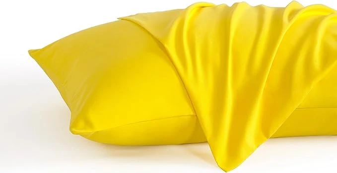 Classic NTBAY Queen Pillow Cases Set 2 Pack Brushed Microfiber 20×30 Inches Soft Wrinkle Fade Stain Resistant Yellow Pillow Cases with Envelope Closure Smooth